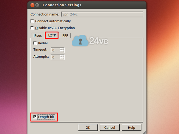 Go to the L2TP tab, check Length bit.