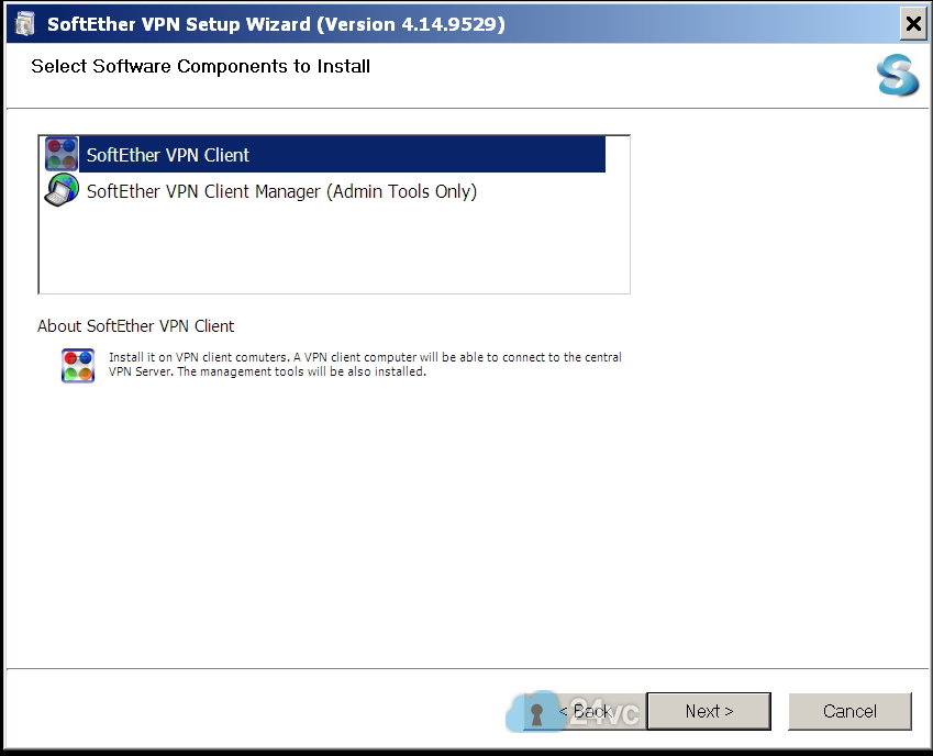 Select SoftEther VPN Client and click Next.