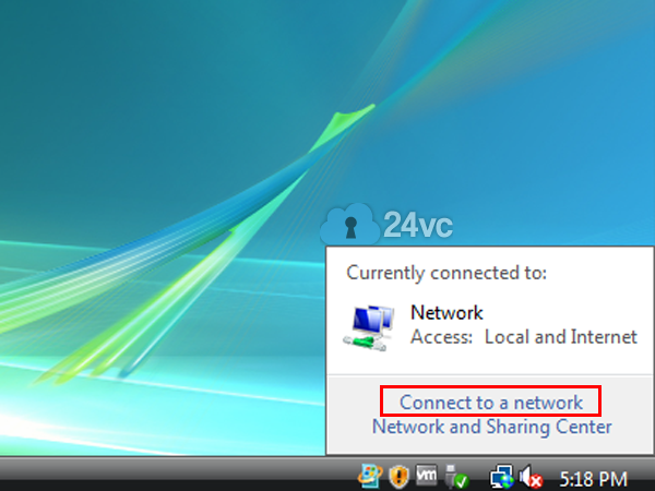 Click on the network icon in the system tray and then click Connect to a network.