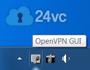 You will now see the OpenVPN Gui icon in the system tray (bottom right side corner of your screen)