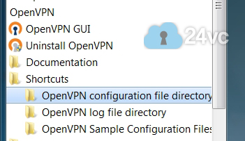 Now go to All Programs and find the OpenVPN folder and open up the config / configurations file folder 