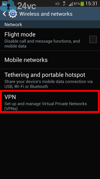 Select VPN. 