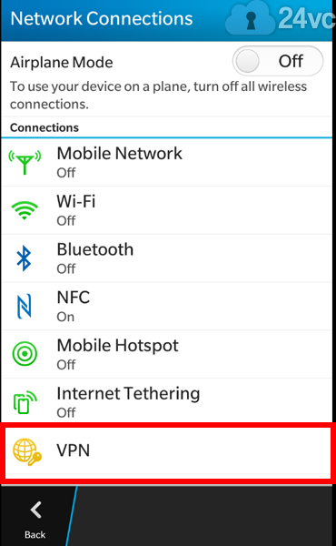 Select VPN.