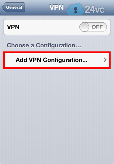 Select Add VPN Configuration.