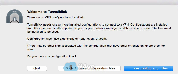 Click I have configuration files (Note: contact technical support for the necessary files)